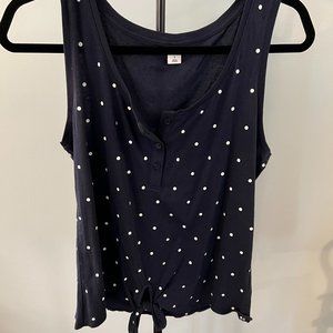 NWT Navy Polka Dot Tank Top